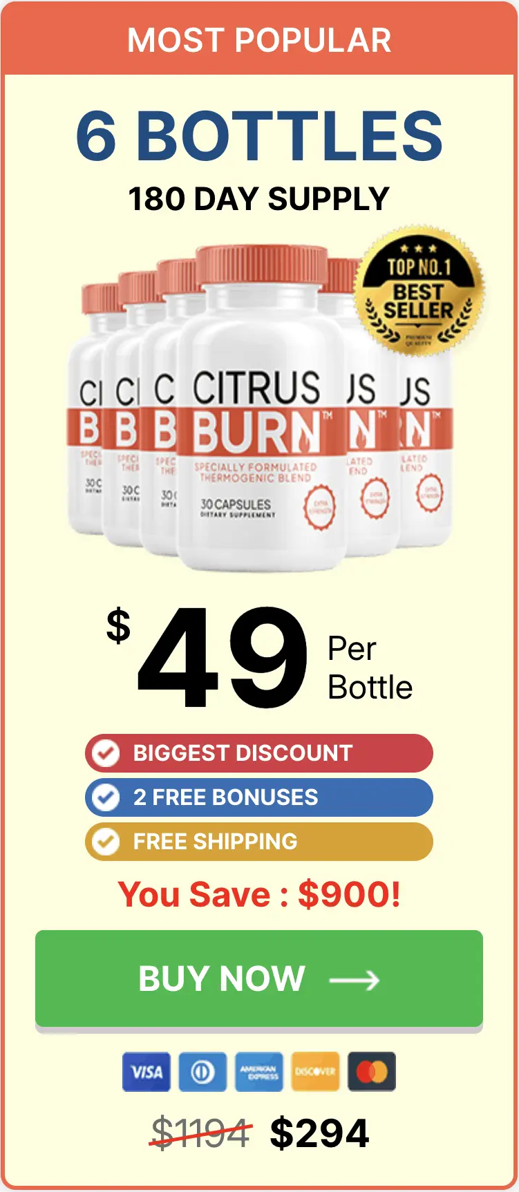 CitrusBurn 6 Bottles
